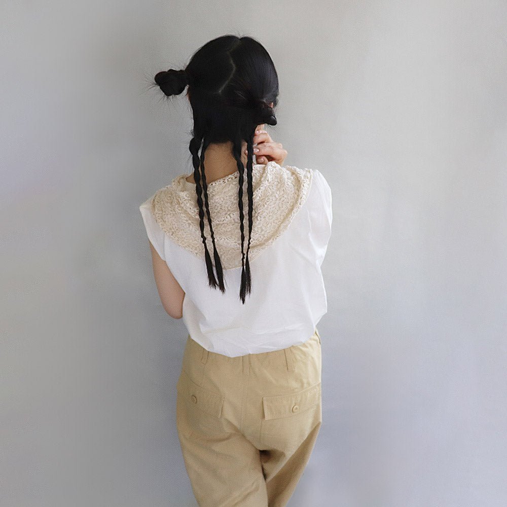 Ivory Flower Lace Headscarf