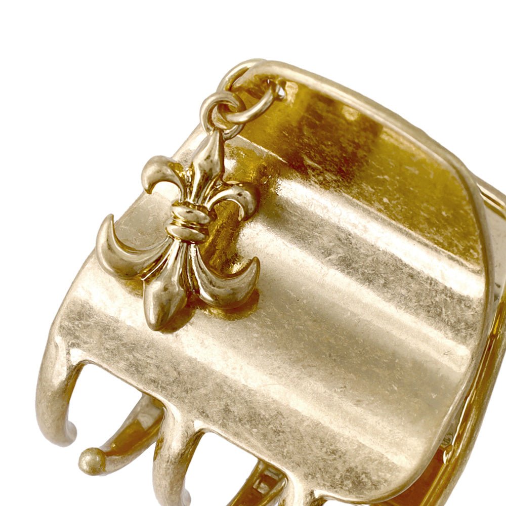 Fleur de Lis Distressed Look Mini Hair Claw