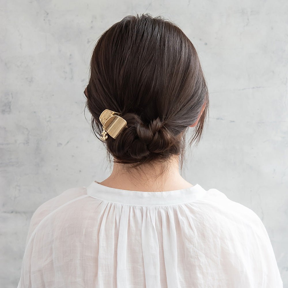 Fleur de Lis Distressed Look Mini Hair Claw
