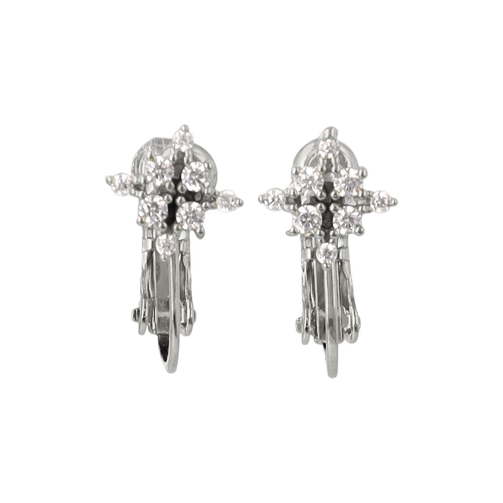 CZ Studded Rhombus Clip Ons