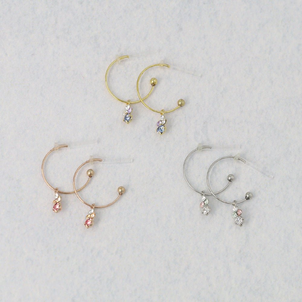 Dangling Gem Hoop Plastic Earrings