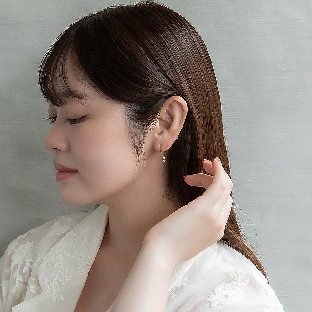 Dangling Gem Hoop Plastic Earrings
