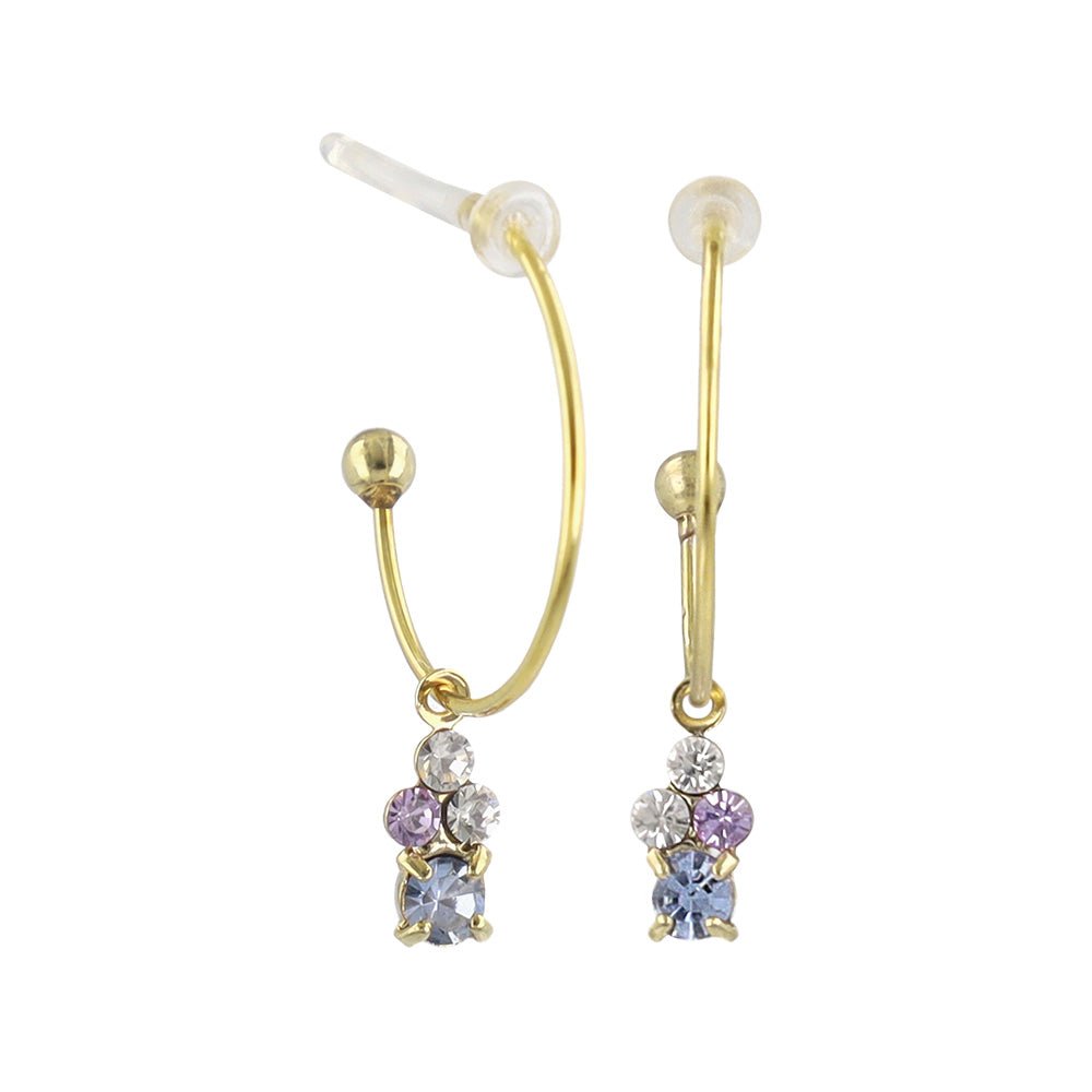Dangling Gem Hoop Plastic Earrings