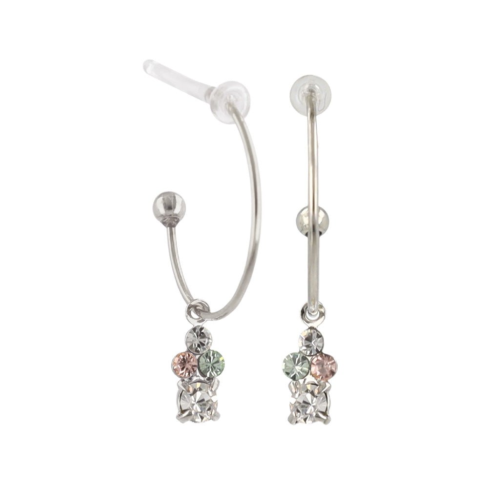 Dangling Gem Hoop Plastic Earrings