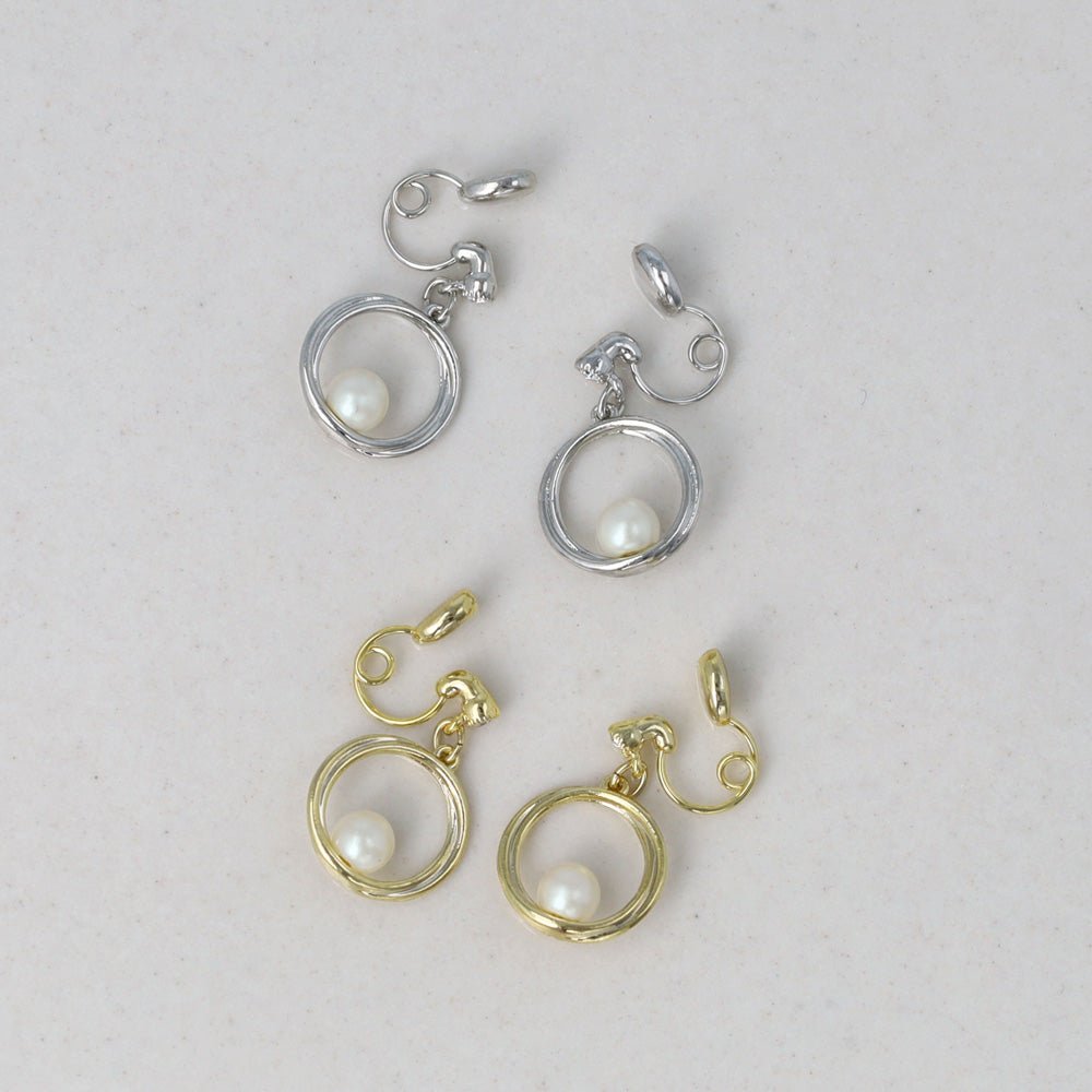 Pearl Ring Drop Clip Ons