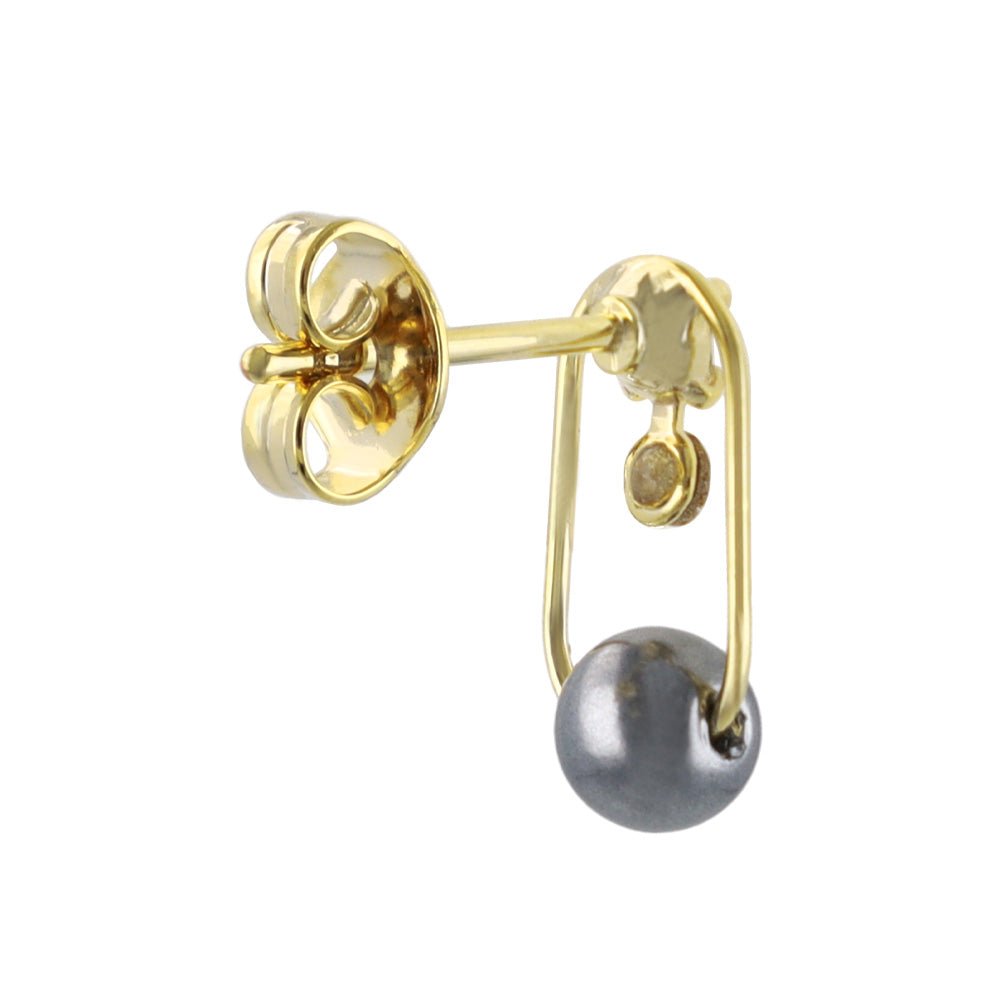 Pearl and Stone Round Earrings
